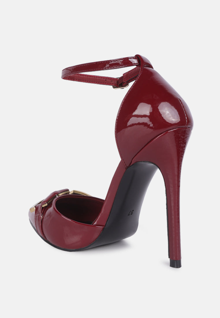 Mocktail Buckle Embellished Stiletto Heels - Glamourous Grace