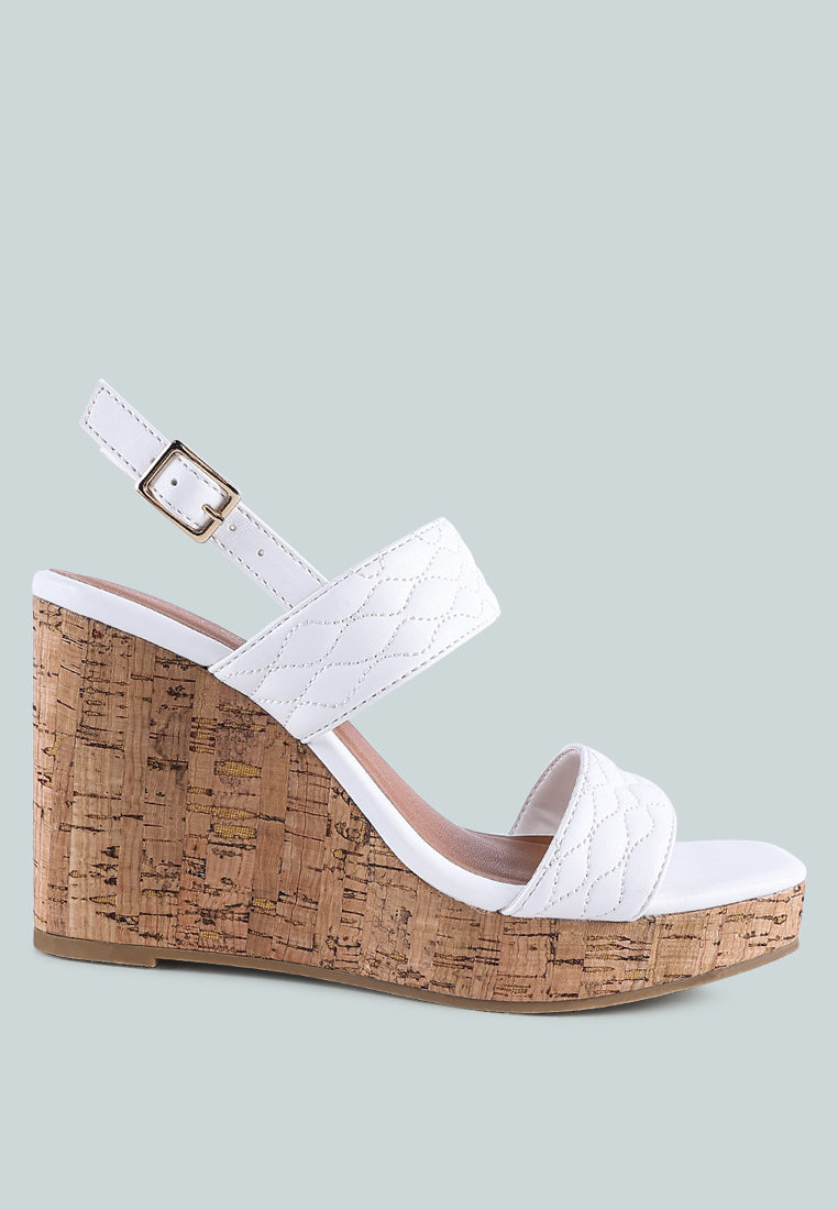 Mohana Quilted High Wedge Heel Sandals - Glamourous Grace
