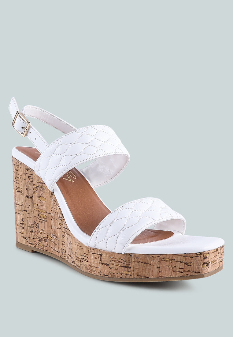 Mohana Quilted High Wedge Heel Sandals - Glamourous Grace