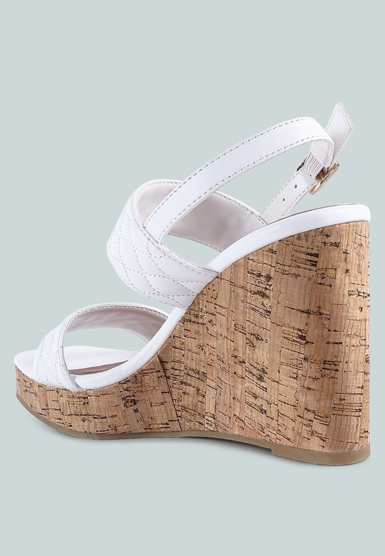 Mohana Quilted High Wedge Heel Sandals - Glamourous Grace