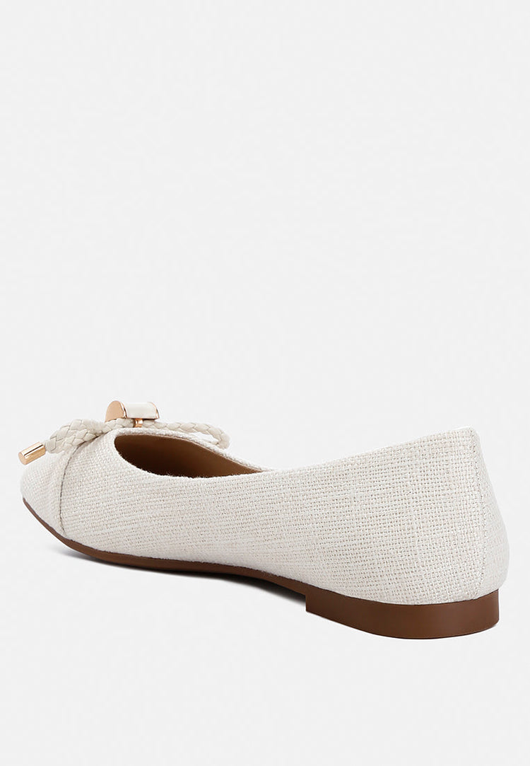 Moi Metallic Embellished Flat Ballerinas