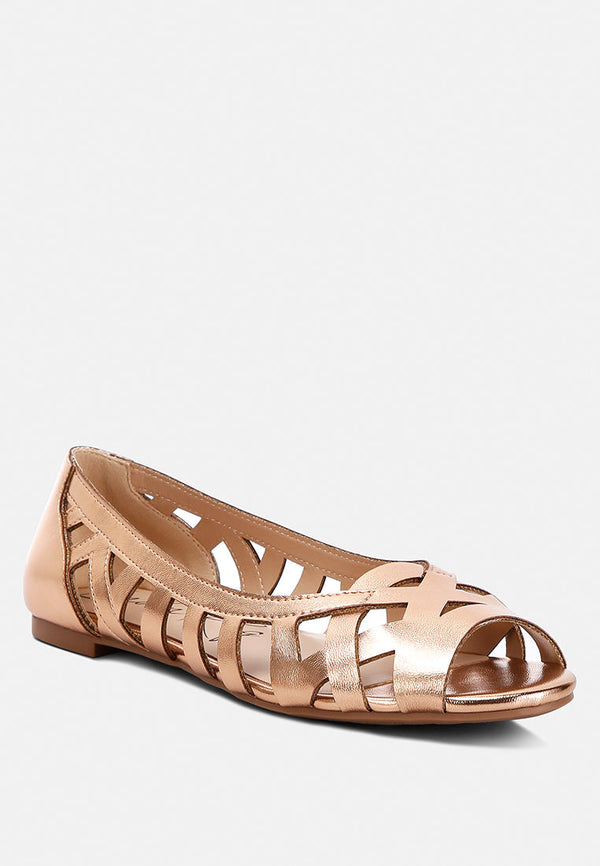 Moira Woven Peep Toe Flats - Glamourous Grace