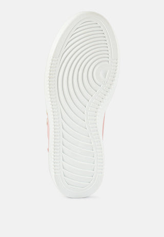 Monigue Faux Leather Cross Stitch Detail Sneakers