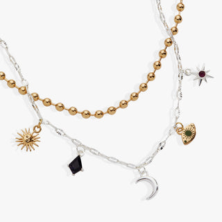 Moon Magic 2 Row Charm Necklace