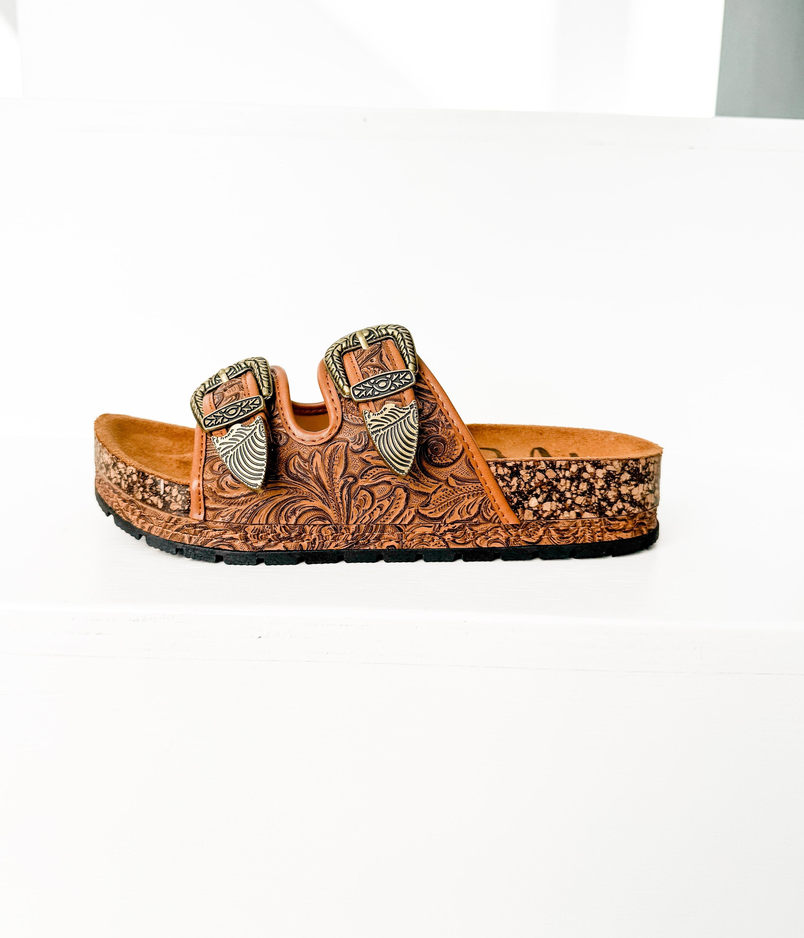 Morgana Western Sandal in Tan - Glamourous Grace