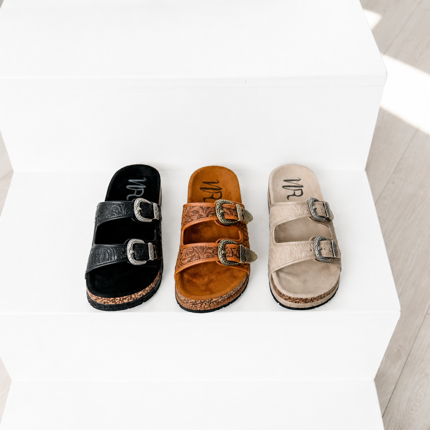 Morgana Western Sandal in Tan - Glamourous Grace