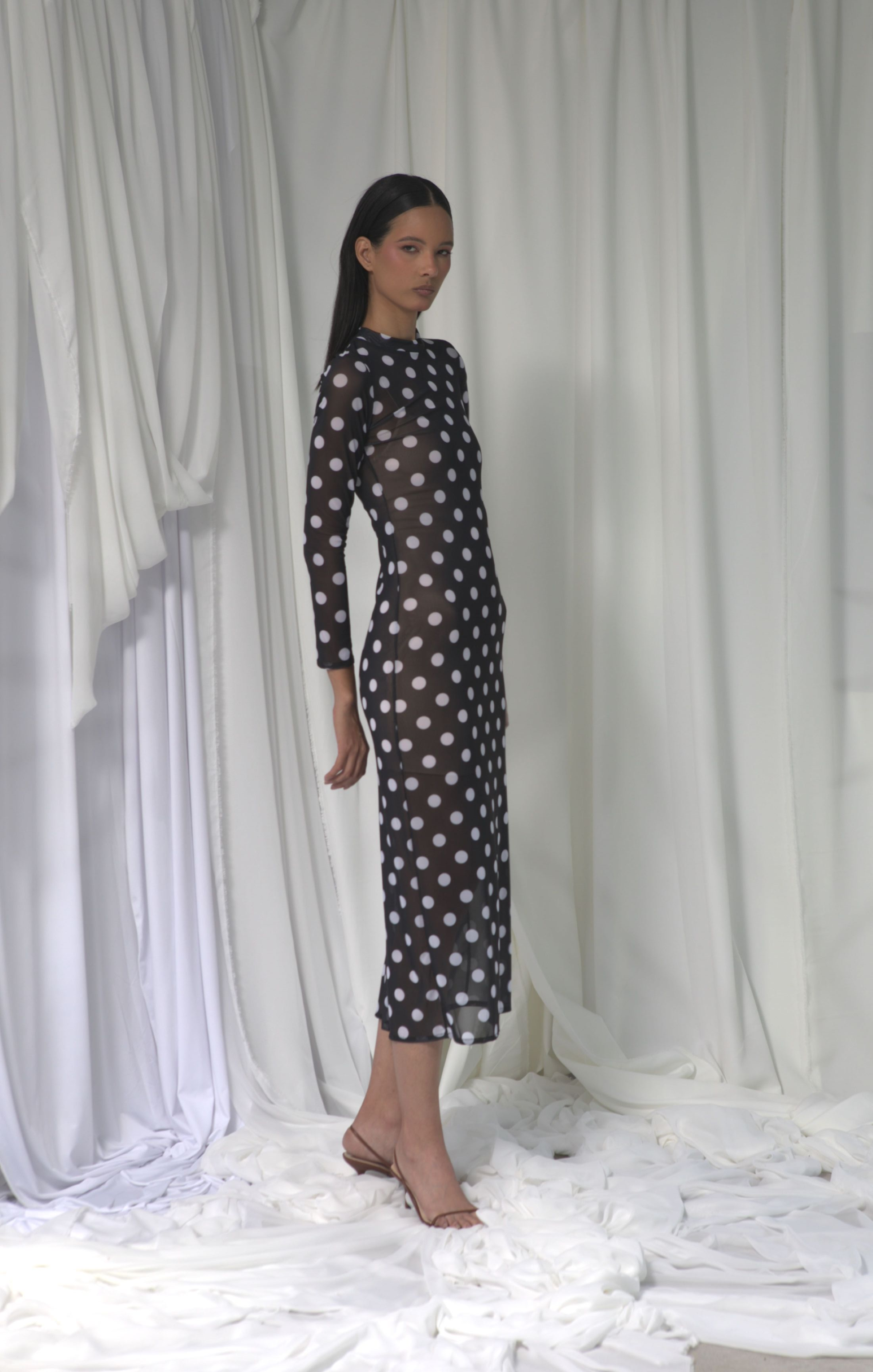 MORROCOY DRESS IN BLACK POLKA DOTS - Glamourous Grace