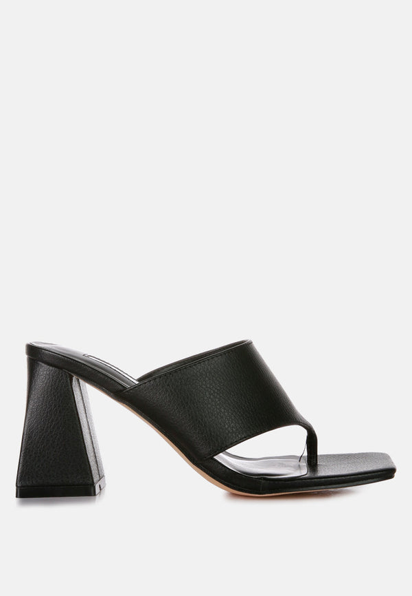 Muse Me Triangular Block Heel Thong Sandals - Glamourous Grace