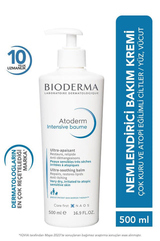 Bioderma Atoderm Intensive Soothing Balm - 500ml - Dry & Atopic Skin Relief, Fragrance-Free Moisturizer, Skin Barrier Therapy - Glamourous Grace