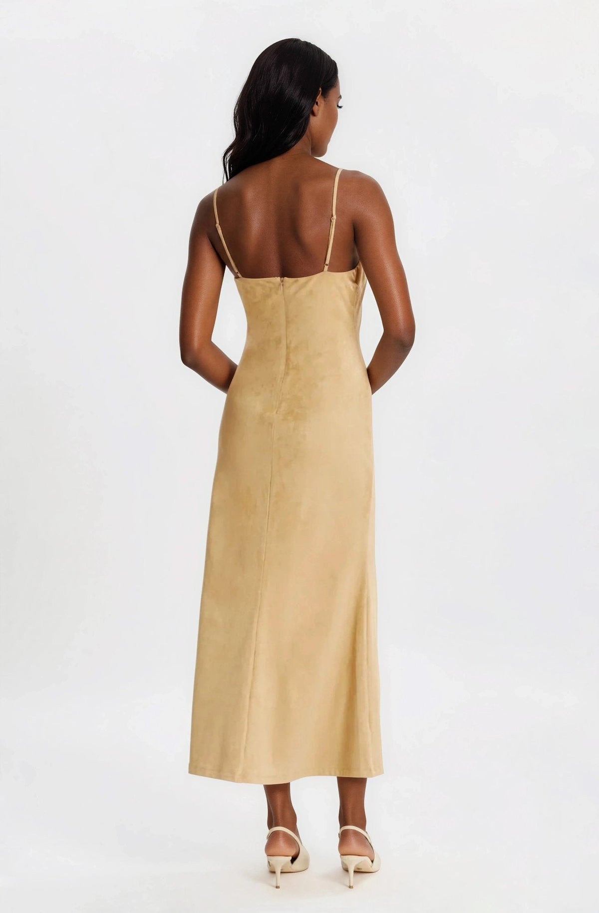 Nadira Faux Suede Dress – Soft Camel (Final Sale) - Glamourous Grace