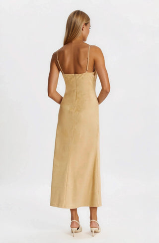 Nadira Faux Suede Dress – Soft Camel (Final Sale) - Glamourous Grace
