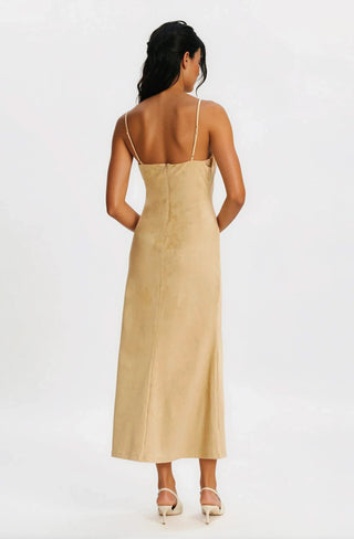 Nadira Faux Suede Dress – Soft Camel (Final Sale) - Glamourous Grace