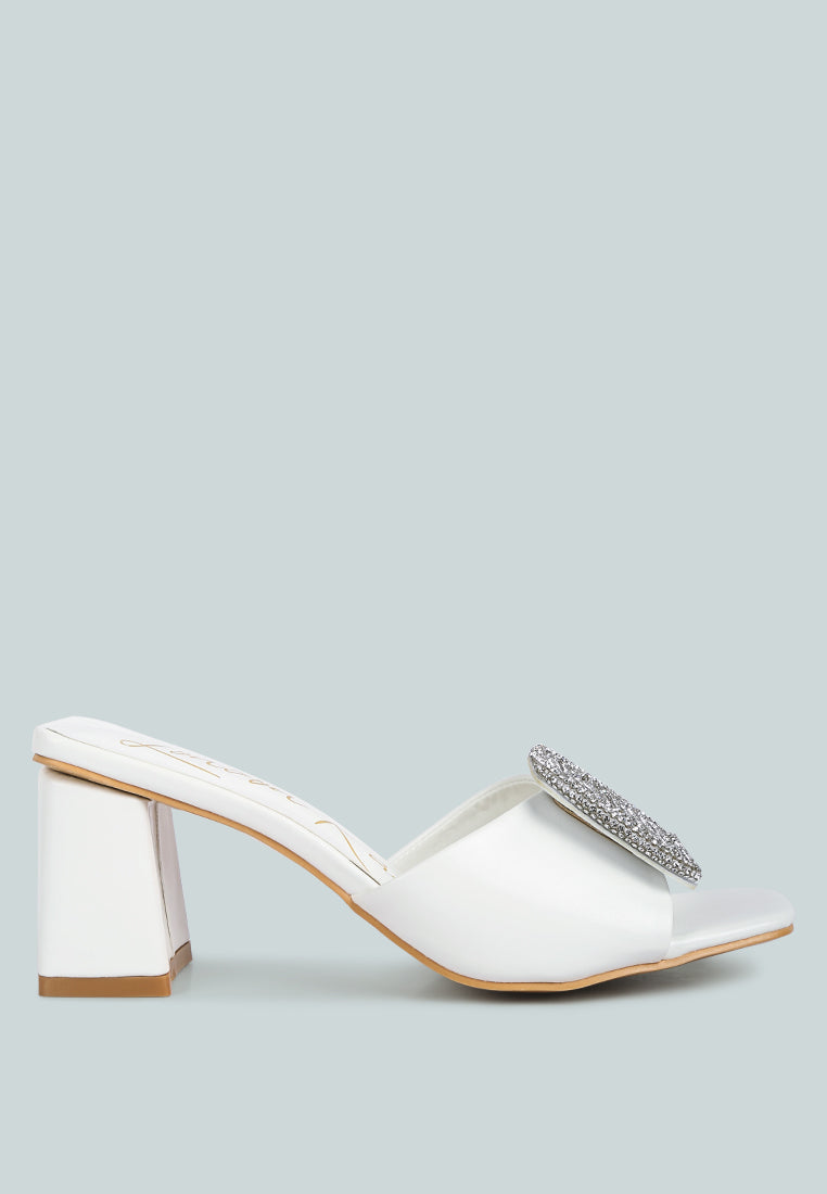 Naflah Rhinestone Embellished Slip On Sandals - Glamourous Grace