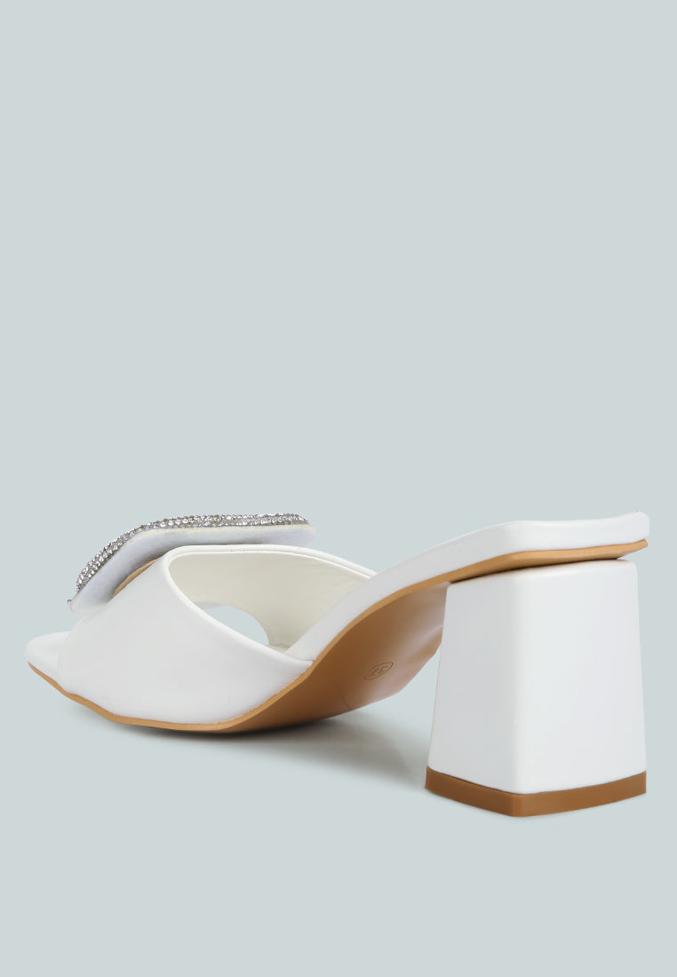 Naflah Rhinestone Embellished Slip On Sandals - Glamourous Grace