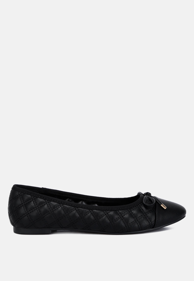 Naoki Quilted Faux Leather Ballerinas - Glamourous Grace