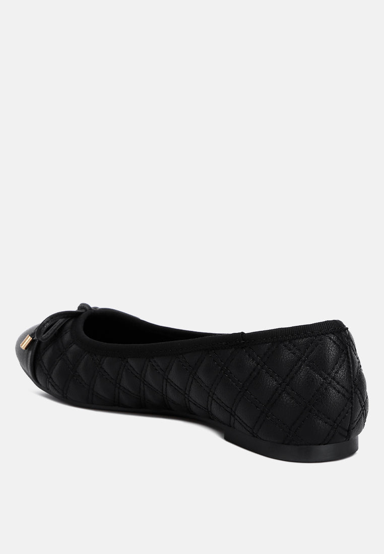 Naoki Quilted Faux Leather Ballerinas - Glamourous Grace