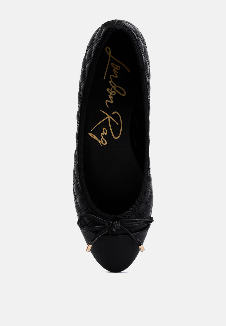 Naoki Quilted Faux Leather Ballerinas - Glamourous Grace
