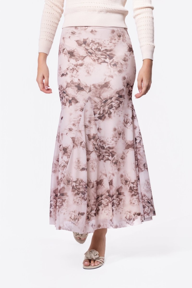Natalia Skirt (Brown Flower) - Glamourous Grace