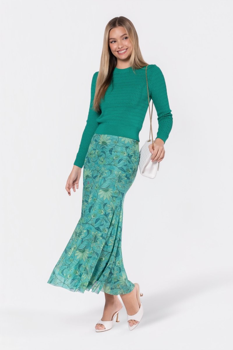 Natalia Skirt (Green Pattern) - Glamourous Grace