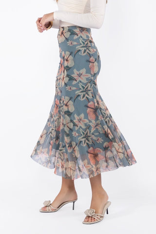 Natalia Skirt (Peach/Grey)
