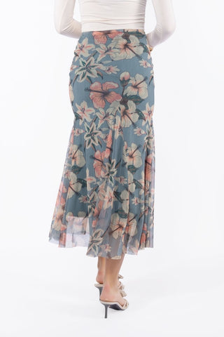 Natalia Skirt (Peach/Grey)
