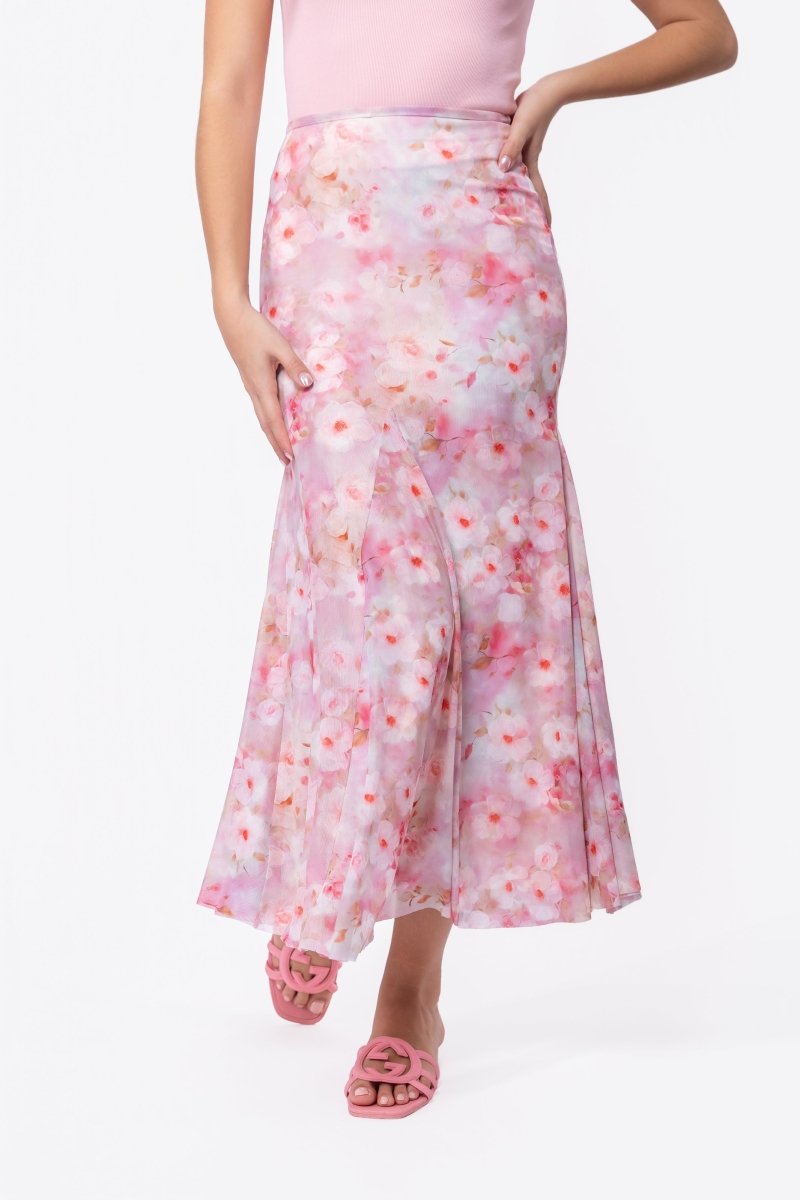 Natalia Skirt (Pink Flower) - Glamourous Grace