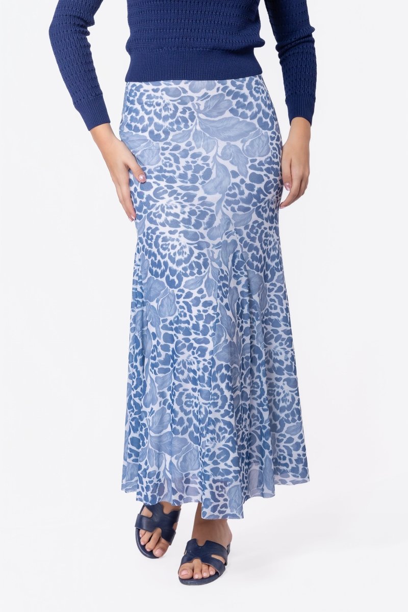 Natalia Skirt (White Blue) - Glamourous Grace