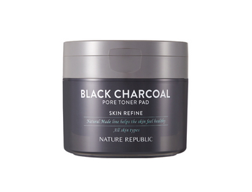 [NATURE REPUBLIC] Black Charcoal Pore Toner Pad 100g/50ea - Glamourous Grace