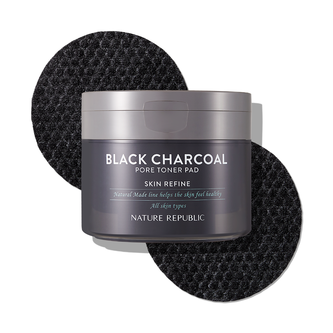 [NATURE REPUBLIC] Black Charcoal Pore Toner Pad 100g/50ea - Glamourous Grace