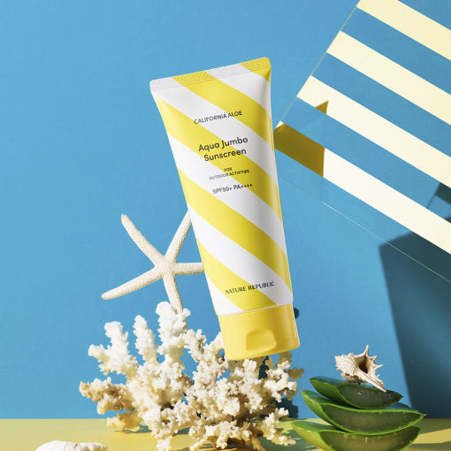 [NATURE REPUBLIC] California Aloe Aqua Jumbo Sunscreen SPF50+ PA++++ 250ml - Glamourous Grace