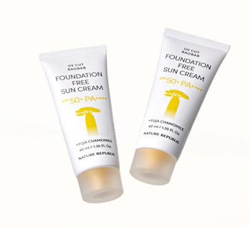 [NATURE REPUBLIC] UV CUT BAOBAB Foundation Free Sun Cream SPF50+ PA++++ 40ml+40ml - Glamourous Grace