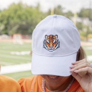 Needlepoint Baseball Hat - Tiger - Glamourous Grace
