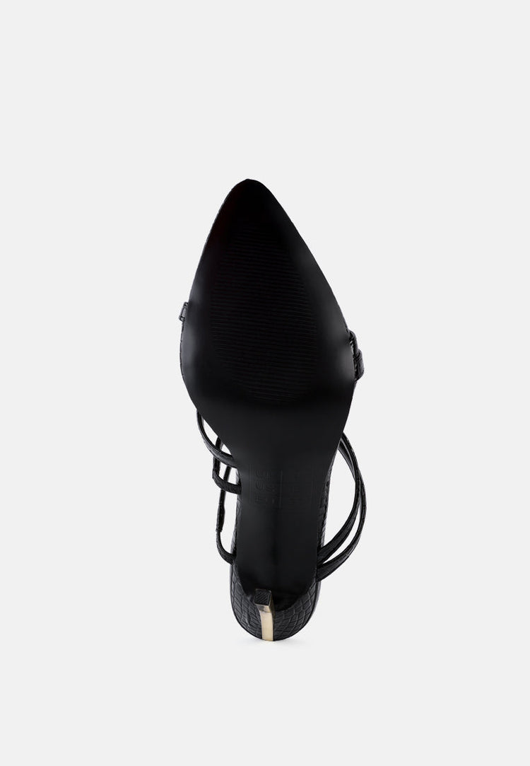 New Affair Croc Strappy High Heel Sandals