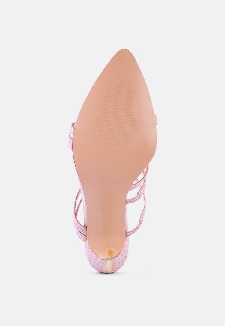 New Affair Croc Strappy High Heel Sandals
