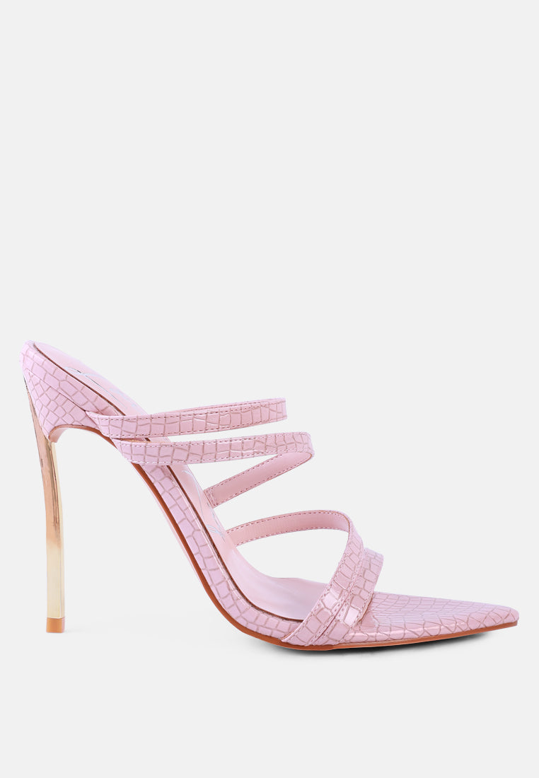 New Affair Croc Strappy High Heel Sandals - Glamourous Grace