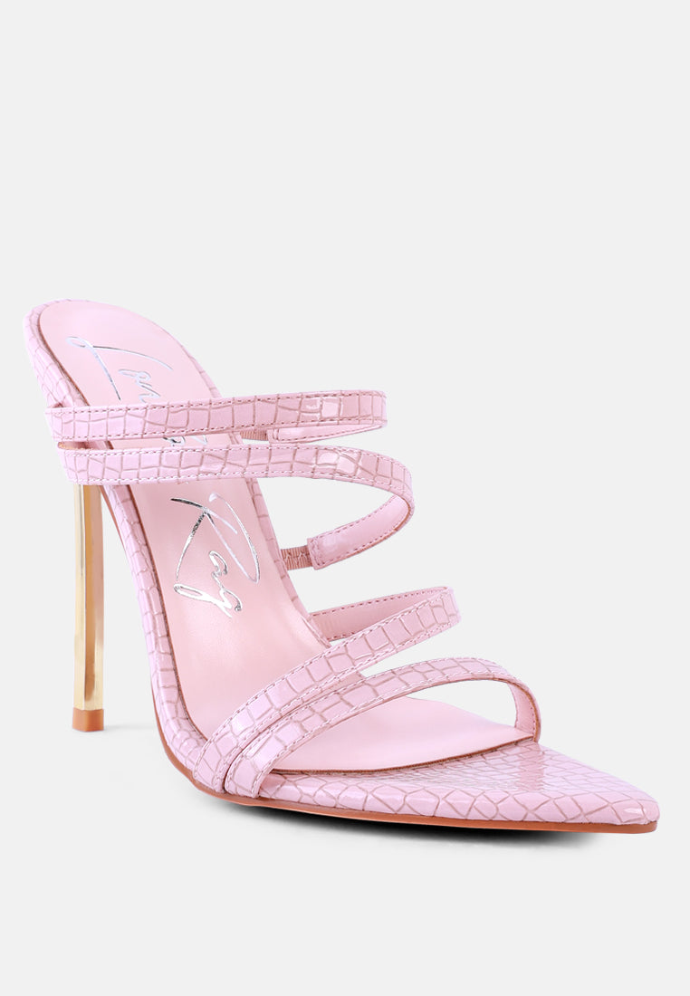 New Affair Croc Strappy High Heel Sandals - Glamourous Grace