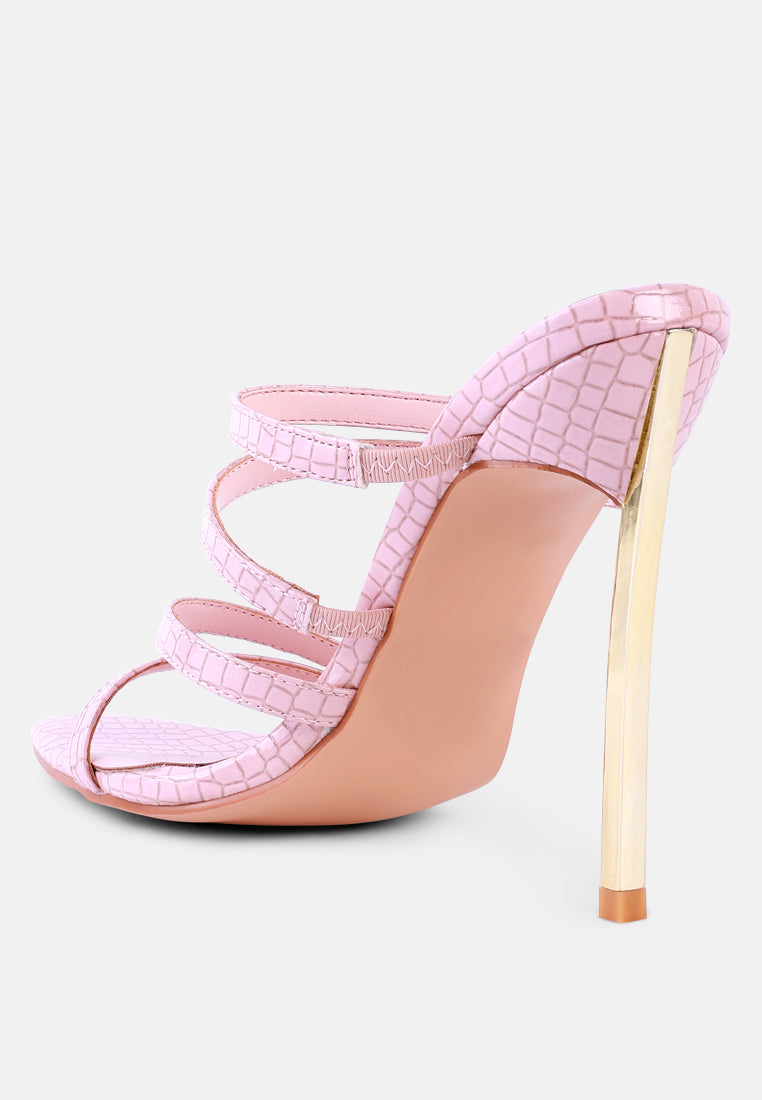 New Affair Croc Strappy High Heel Sandals - Glamourous Grace
