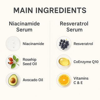 Organic Niacinamide + Resveratrol Serum Duo – Pore Refining & Brightening