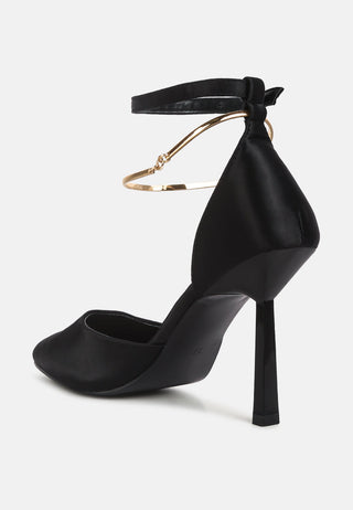 Hobnob Anklet Embellishment Stiletto Sandals