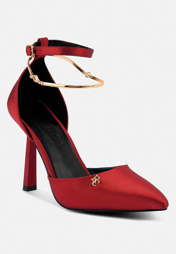 Hobnob Anklet Embellishment Stiletto Sandals - Glamourous Grace