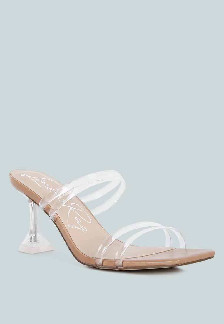 Nightfall Clear Spool Heel Sandal - Glamourous Grace