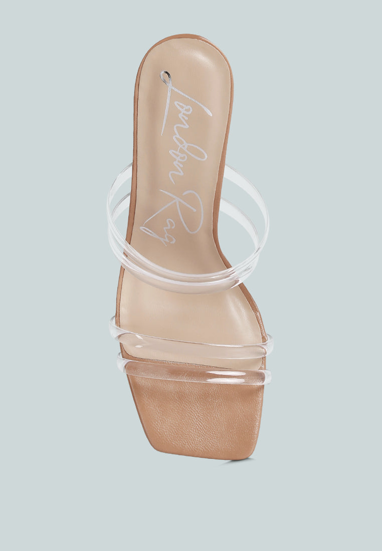 Nightfall Clear Spool Heel Sandal - Glamourous Grace