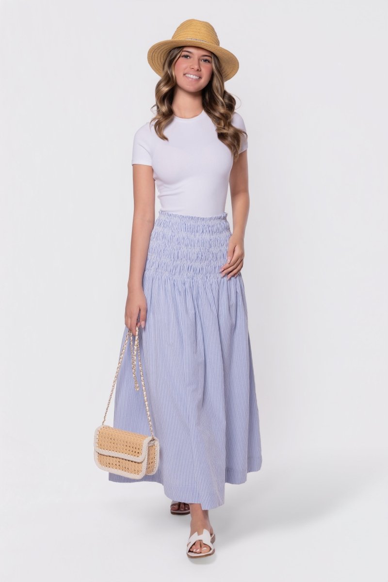 Noelle Skirt (Blue Stripe) - Glamourous Grace