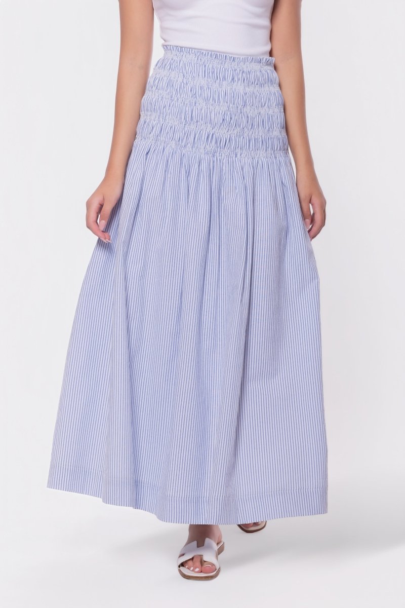 Noelle Skirt (Blue Stripe) - Glamourous Grace