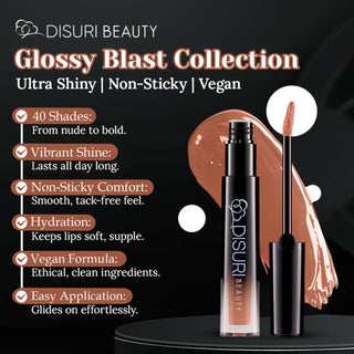 DISURI Beauty Glossy Blast Lip Gloss - Light Sauce (M52)