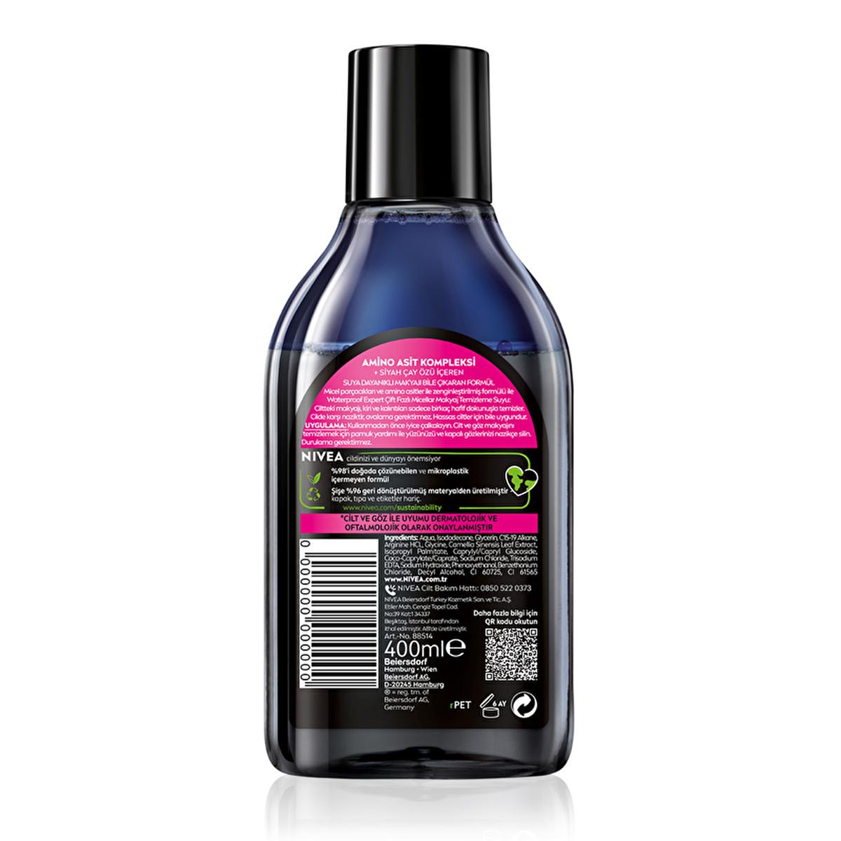 Nivea Two-Phase Micellar Waterproof Expert Makeup Remover - Gentle, Effective, Fragrance-Free Solution for Sensitive Skin - Glamourous Grace