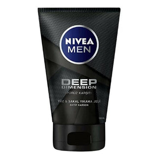 Nivea Men Deep Dimension Face and Beard Cleansing Gel - Charcoal Face Wash for Men, 3.38 fl oz - Glamourous Grace