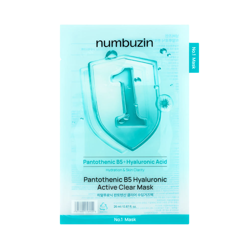 numbuzin No.1 Pantothenic B5 Hyaluronic Active Clear Mask 26ml X 10ea - Glamourous Grace