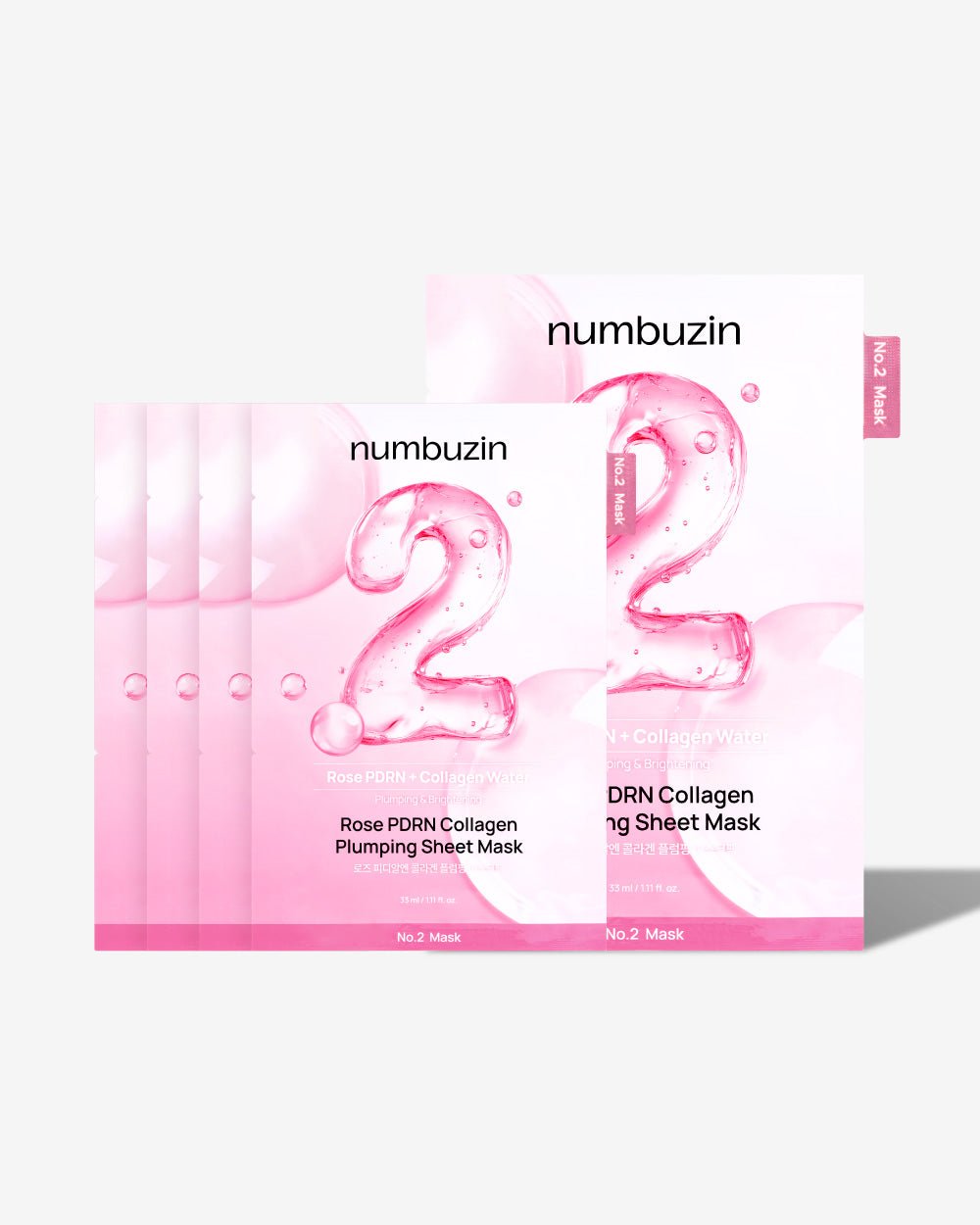 numbuzin No.2 Rose PDRN Collagen Plumping Sheet Mask 33ml X 5ea - Glamourous Grace