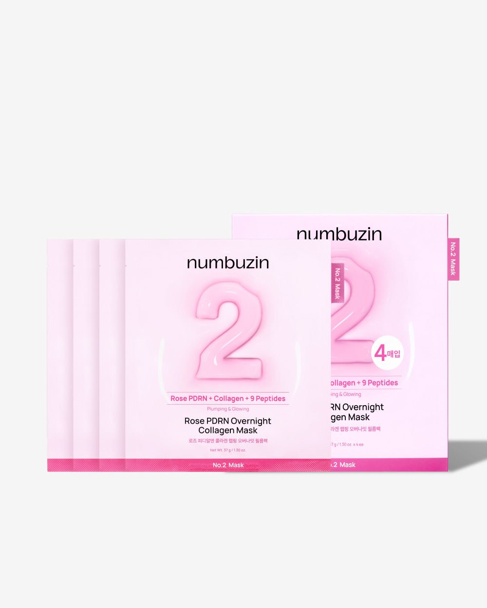 numbuzin No.2 Rose PDRN Overnight Collagen Mask 37g X 4ea - Glamourous Grace